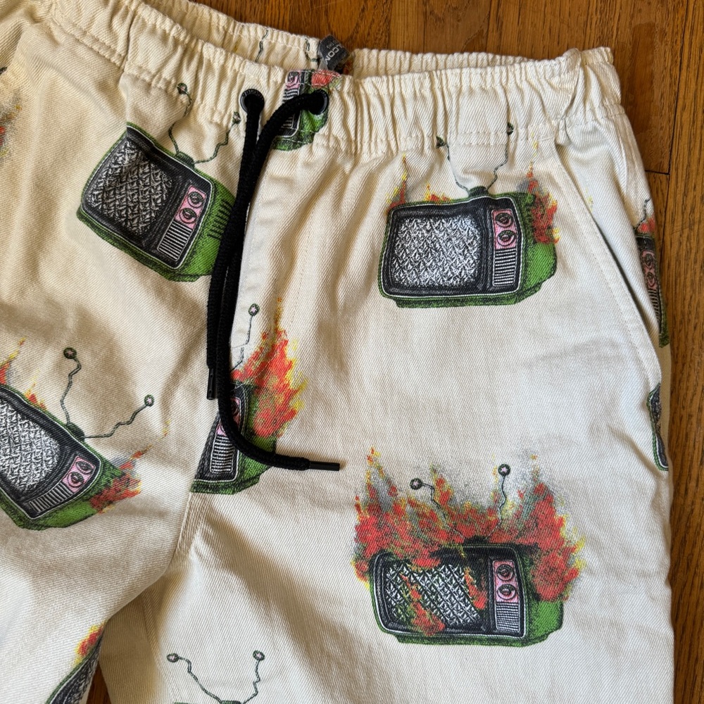 Volcom Justin Hager series pants with fire TV’s
